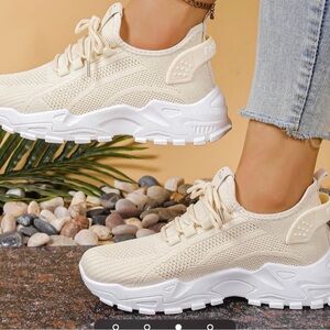 Women's Cream Sneakers